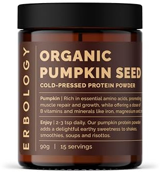 Erbology Poudre de Graines de Courge Bio 90g - 15 Portions - Approvisionné de manière durable directement de la ferme en Autriche - Petite production - Végan - Sans OGM