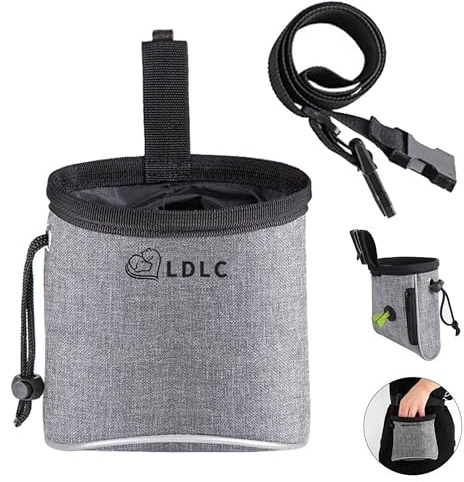 HXSYKJDM Dog Treat Bag, Pet Treat Bag, Waterproof Puppy Dog Training Pouch, Detachable Dog Puppy Training Treat Bag with Adjustable Waistband for Pet Training or Walking Travel