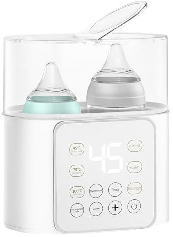 Flaschenwärmer – 8-in-1-Schnellmilchwärmer für Babys mit Timer für Muttermilch oder Babynahrung, 24-Stunden-Thermostat-Schnellmilchwärmer für Zwillinge mit genauer Temperaturregelung, Babyflaschenwärm