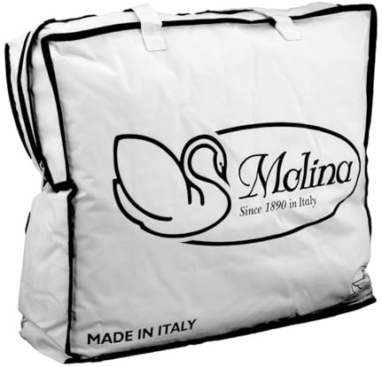 SofficePiuma by Molina 100% Piumino d'oca Invernale caldo extra caldo, Tessuto Antiacaro Traspirante Silenzioso art. MORFEO (4 Punti Calore WARM, 155x220 Singolo King)