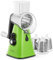 Rotary Cheese Grater, Reemix Rotary Vegetable Slicer, Rotary Kitchen Mandoline Vegetable Slicer with 3 Replaceable Stainless Steel Blades (Green)