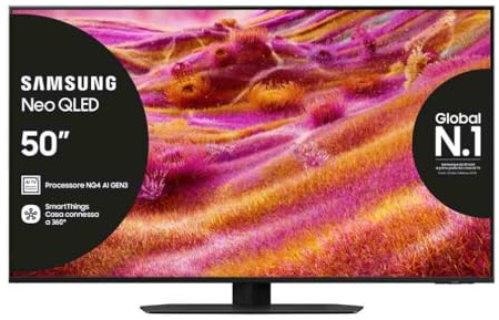 Samsung Smart TV 50'' QE50QN94FATXZT Neo QLED 4K Mini LED, NQ4 AI Gen3 Processor, 4K AI Upscaling Pro, Glare Free, Motion Xcelerator 165Hz, Dolby Atmos & OTS+, NeoSlim Design, 2025