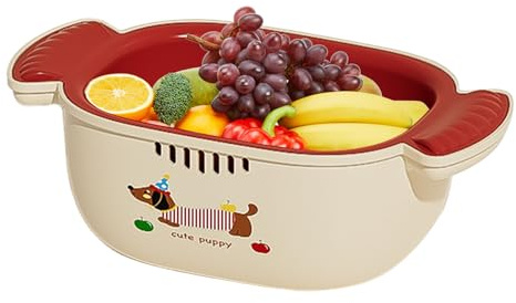 Set Scolapasta da Cucina con Ciotola Colino,Set Scodella e Colino 2 in 1 | Cestino per Pulizia e Miscelazione di Bacche e Verdura per Preparazione di Cibo e Pasti, Inclusi Noodles, Pasta Cotta, Riso,