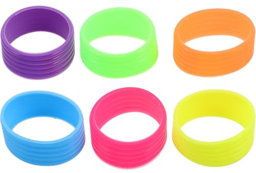 GANAZONO 6 pièces Anneaux de Préhension Silicone pour Raquettes Protège-Grip Antidérapant et Résistant à la Sueur pour Tennis Badminton et Tennis de Table Confort Ergonomique et Tenue Sûre
