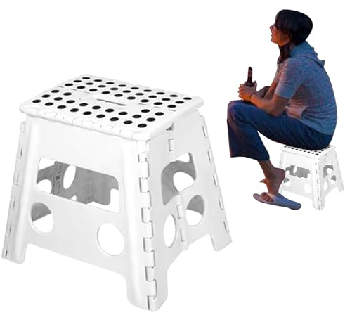 Taburete Plegable Con Capacidad de Hasta 150 kg, Asiento Ligero | Taburetes Plegables Para Exteriores Interiores Cocina Sala De Estar Dormitorio Hogar
