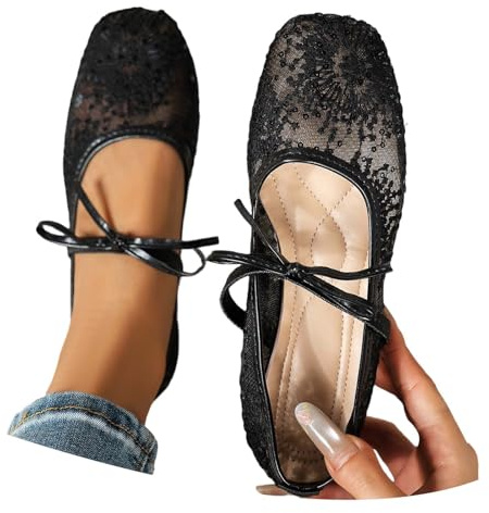 Eleganta platta snörskor med spets tåparti nätdetaljer bekväma vardagsskor för kvinnor idealiska för fritid yrke passar till kjolar jeans lediga kläder vår