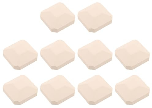 HEALLILY 10pcs Ceramic Briquettes for Gas Grill Heat Plates with Even Cooking and Oil Absorption, Beige Square Chamfered Hollow Design, for Grilling and Outdoor Camping Cookouts