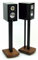 MOSECO 6 Black and Dark Bamboo Speaker Stands