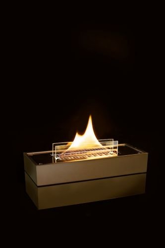 Tenderflame TE180, Kaminofeneinsatz aus Edelstahl, 1.100 ml Tank, ca. 3 Stunden Brenndauer, Geruchslos, Schwarz