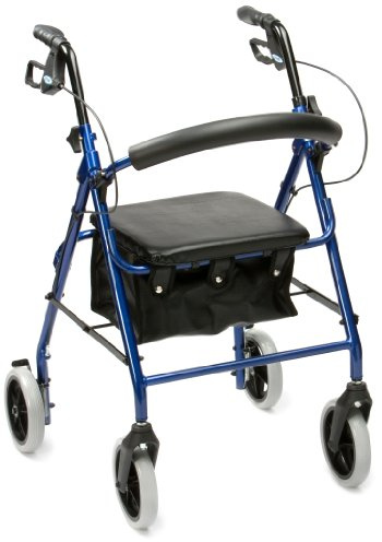 Drive Devilbiss R8 Blue Aluminium Rollator with Padded Seat and Vinyl Underseat Bag