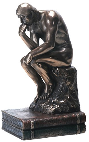 SUMMIT COLLECTION YTC 7.75 Inch The Thinker Nude Male Statue Figurine, Bronze Colored