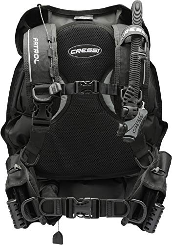 Cressi Patrol -Tarierjacket der EXTRAKLASSE- Professionnels Model mit Blase auf der Rückseite, Schwarz, L
