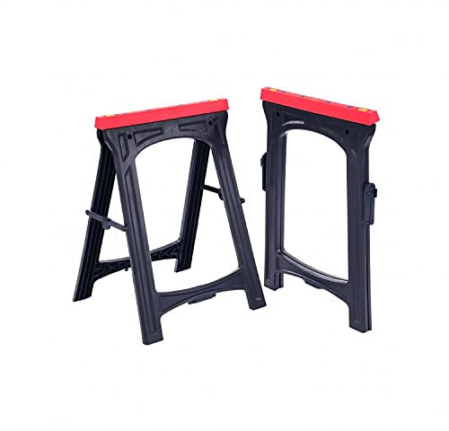 Oypla 2x Heavy Duty Folding Plastic Saw Horse Trestle Stands 150kg