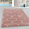 Hochflor Teppich Wohnzimmer im Skandinavischen Stil Skandinavisches Design Läufer Teppich Flauschiger Langflor Shaggy Teppich Pflegeleicht Wohnzimmerteppich in Farbe: Rosa, Grösse: 60 x 110 cm
