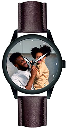 Fotour fotopresent klocka egen design 41 mm 3 bar datum herrklocka med foto personlig Made in Germany