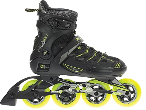 FILA Skates 010621055 Ghibli 90 Inline Skate Unisex Black/Lime Größe 43.5