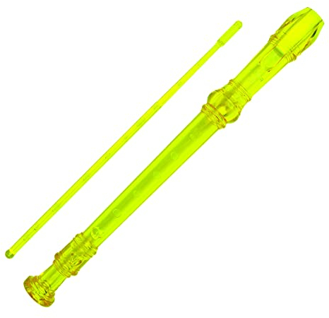 A-Star Sopran-/Descant-Schulblockflöteninstrument, englische/barocke Griffweise – Tonart C mit Lerntabelle, Tasche, Putzstock – Grün