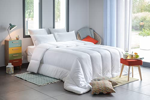 Blanrêve - Steppdecke Serenité – Behandlung gegen Staubmilben – temperiert 300 g/m² – 240 x 220 cm – für Doppelbett – maschinenwaschbar, Weiß