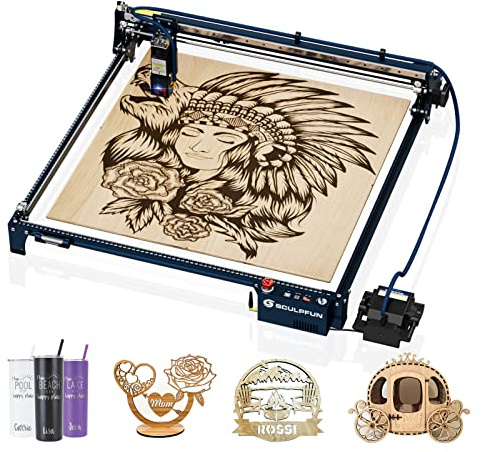 SCULPFUN S30 Ultra 11 W lasergravyrmaskin, 600 x 600 mm stort graveringsområde laserfräs, automatiskt luftstöd, 0,005 mm högprecisions-graveringssnitt