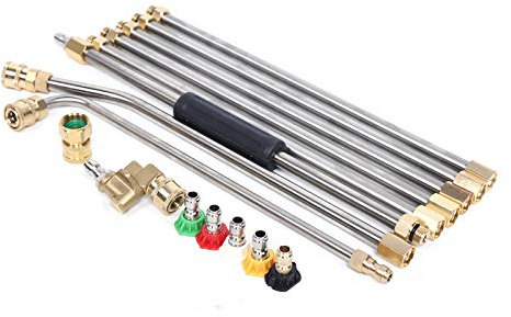 Pressure Washer Lance Extension Wand, 4000 PSI High Pressure Washer Gun Extension Rod, 1/4 Inch Quick Release Jet Wash Lance, High Pressure Washer Extension Spray Attachment with 5 Spray Nozzles