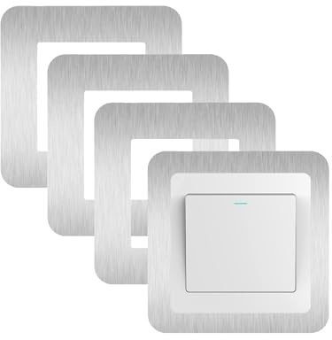 4PCS Light Switch Surrounds Silver, Wall Plates for Light Switches