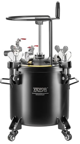 VEVOR Tanque de Presión para Pintura en Aerosol de 20 L de Presión Ajustable de 70 PSI, Tanque de Pintura a Presión con Ruedas y Sellador para Reparación de Fugas para la Decoración del Hogar