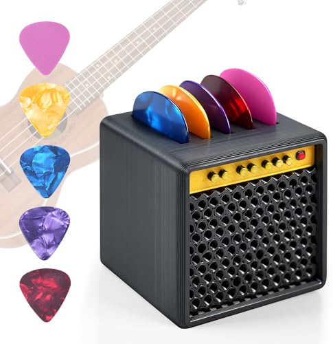 Bangzi Guitar Pick Storage Box – Vintage Amp Design with Knobs&Mesh Grille