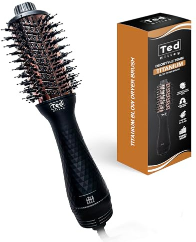 DuoStyle® Titan Föhnbürste & Warmluftbürste mit Ionen – 2-in-1 Haartrockner Bürste für Volumen, Glätten & Locken – Hot Air Brush - Kurzes, mittellanges & langes Haar – Für frizzfreies, glänzendes Haar