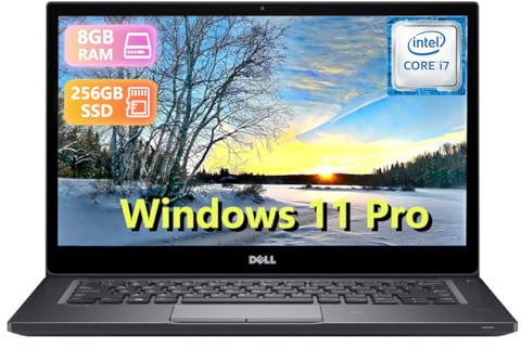 Dell Latitude 7480 Ordinateur portable professionnel 14 FHD (1920 x 1080), Intel Core i7-6600U, 8 Go de RAM, SSD 256 Go, clavier QWERTY américain, Windows 11 Pro (reconditionné)