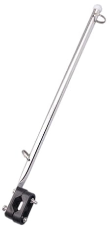Boat Flag Pole Marine - Yacht Boat Flagpole Mount, Adjustable Clamp On Holder, Silver Metal Marine Rod | Sleek Flag Staff For Yachts Speedboats Sailboats Fishing Vessels Deck Rail Mounting Outdoor