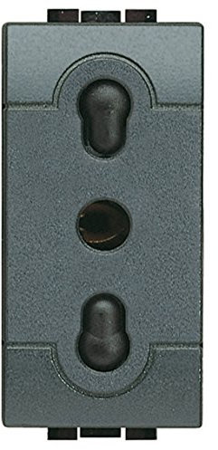BTicino SL4180F Presa 2P+T 10/16A bipasso Serie Living International, Antracite