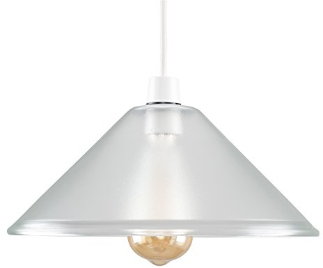MiniSun | Retro Style Clear Glass Tapered Ceiling Light Shade | Pendant Lights, Home Décor & Improvement Essential | 30cm Shade Width