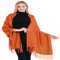 CJ Apparel Kürbis-Orange 100% Kaschmir Zweilagige Schals Pashmina Handgemacht in Nepal Schultertuch Schal Umschlagtuch NEU