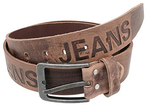 Fa.Volmer ® Ledergürtel 100% Büffelleder Jeans-Gürtel für Damen und Herren, Breite 38mm, in den Farben schwarz braun tan, kürzbar #JEANS-38mm (braun BW-105cm)