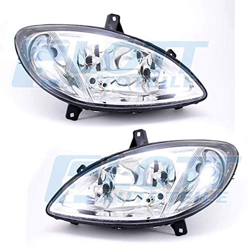 Lott-Autoteile Hauptscheinwerfer Frontlinks & Rechts für MERCEDES VIANO (W639) 09/03-10/10, E-Prüfzeichen, Erstausrüsterqualität, Weiß, Halogen, Kunststoff, Scheinwerfer