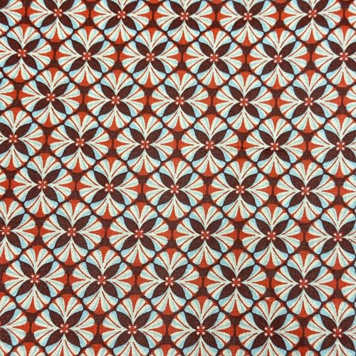 MAGAM-Stoffe Josefine Blumen Baumwollstoff aus Frankreich ÖKO-TEX Meterware 50cm (Retro rot)