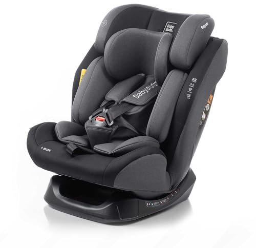 BABYAUTO - Silla de coche sin isofix EDER 40-150cm – Edad: desde el nacimiento hasta los 12 años –I-size – Acontramarcha hasta los 105 cm, 4 años aprox - Sin Isofix (STONE GREY)