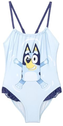 Bañador Infantil de Bluey - Color Azul - Talla 3 Años - Bañador Niña Fabricado en 85% Poliéster y 15% Elastano de 210 gsm - Tejido de Secado Rápido - Producto Original Diseñado en España