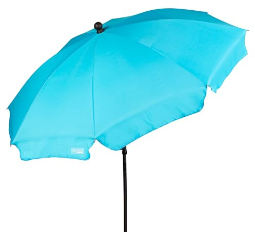 AKTIVE Sombrilla playa grande, 200 cm, Color azul, Mástil acero, Inclinable y regulable en altura, Tejido poliéster, Protección UV30, Sombrillas grandes, Incluye funda transporte con asa (62333)