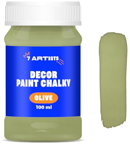 7 Artists Chalk Paint Oliva 100 ml Pintura a la Tiza para Muebles | Pintura Chalk Paint | Pinturas a la Tiza | Chalk Paint Vintage | Pintura Chalk Paint Colores | Pintura Efecto Tiza