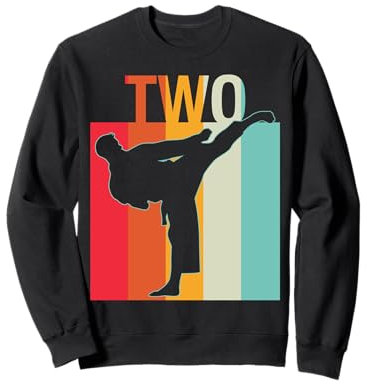 2. Geburtstag Geschenk Karate Retro Taekwondo-Kampfsport Jungen Sweatshirt
