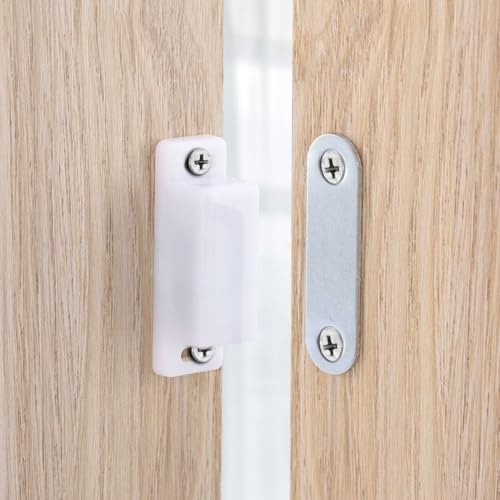 Magnetic Door Closers 6PCS for Cabinets, Convenient and Effective Locking Solution (White)