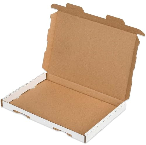 kartonprimus 200x Großbriefkartons 230 x 160 x 20 mm GB-1 weiß Großbrief Karton Faltschachtel stabil Versandkarton Post DHL Versand DIN A5 Warensendung Büchersendung Versandschachtel (200 Stück)