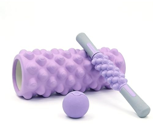 Fascia rull-set, halkfri yta med hög densitet, fasciarullar för muskelregenerering – för avslappnad yoga, pilates, , lägenhet, gym, resor