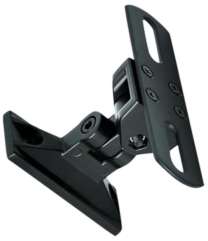 GOOHOCHY Alliage de Zinc pour Haut-Parleur Rotation, Support Mural | Angle Horizontal 90°, Inclinaison 180°, à Suspendre Haute, Vis et Chevilles Plastiques, Noir