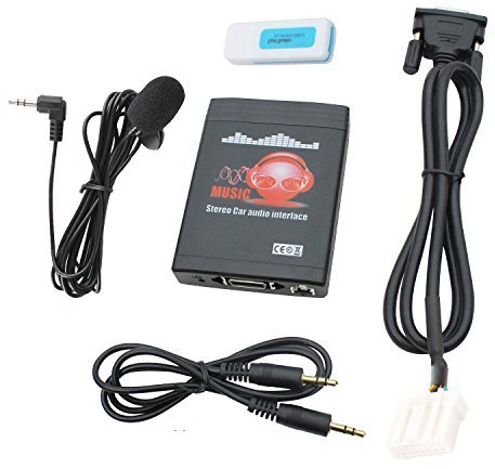 Bluetooth Car Kit, Car Stereo USB AUX 3.5mm Wireless Hands-Free Bluetooth Adapter for Mazda RX8 3 5 6 CX7 MPV MX-5 Tribute