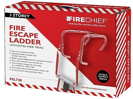 Firechief Escabeau pliable 3 étages FEL730 avec marches extra larges