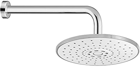 Inbagno Soffione Doccia con Braccio a Muro, Design Rotondo, soffione in ABS con ugelli anticalcare