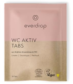 everdrop WC-AKTIV-TABS 20Stück, TIEFENREINIGUNG DANK PROBIOTIKA, 100% Inhaltsstoffe natürlichen Ursprungs