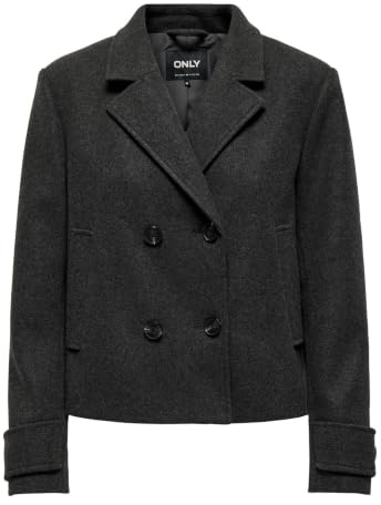 Only ONLFREJA Life Short DB Jacket OTW Noos, Chaqueta Mujer, Dark Grey Melange, M